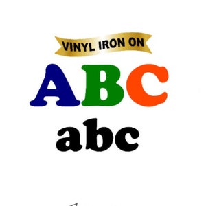 Repassez les noms, les lettres, les chiffres, le texte personnalisé en vinyle de transfert à chaud. Texte dans de nombreuses tailles. Bricolage