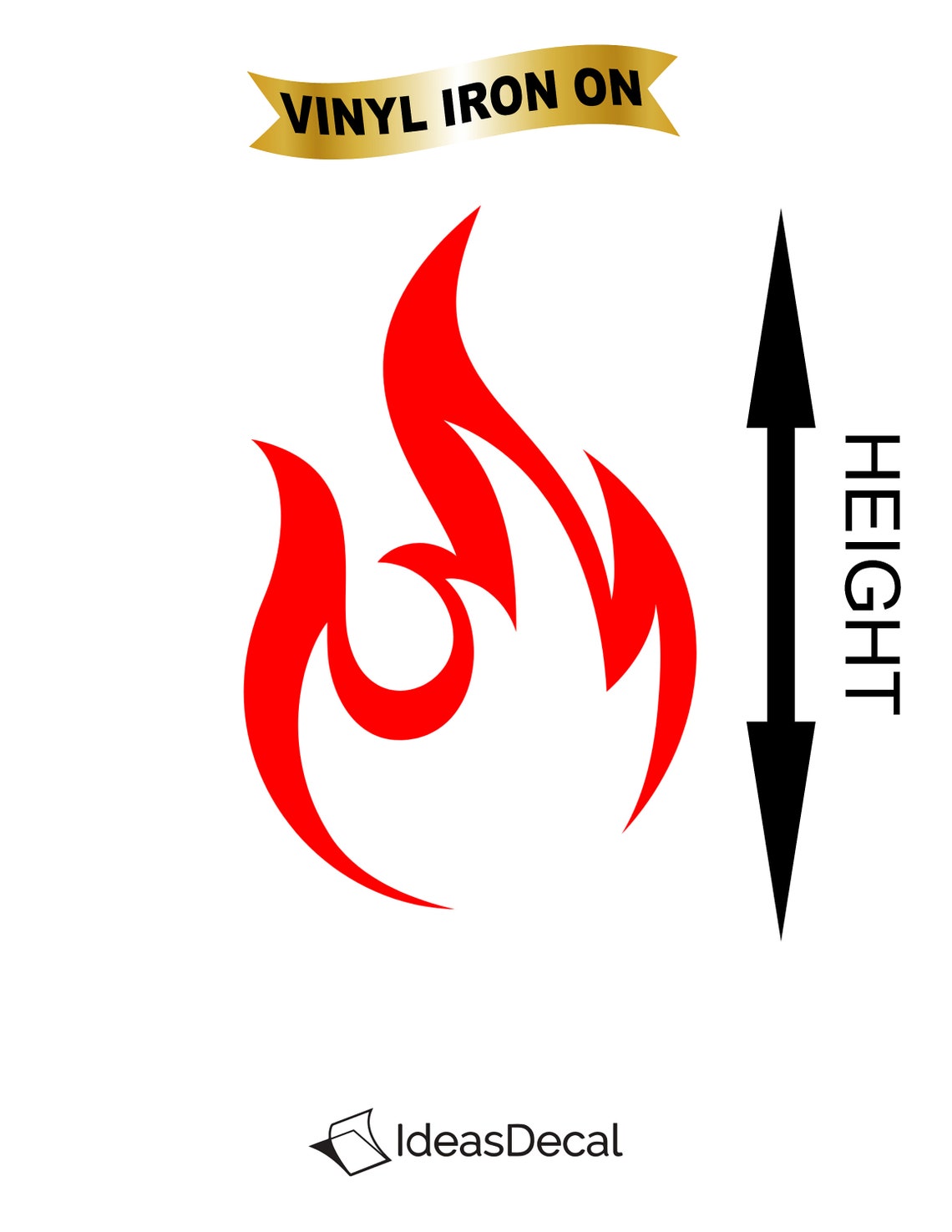 Flame Iron on Decal on Heat Transfer Vinyl Red Fire Etsy