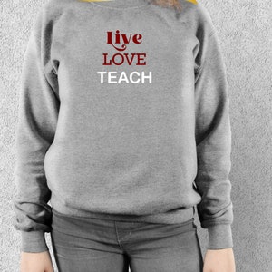 Teacher Tee Iron On Decal on 7,5 x 7,5 Heat Transfer Vinyl. Live Love Teach image 2