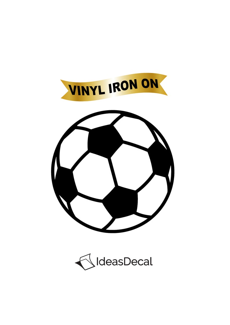 Soccer Ball Iron on Decal on Heat Transfer Vinyl Sports Soccer Etsy