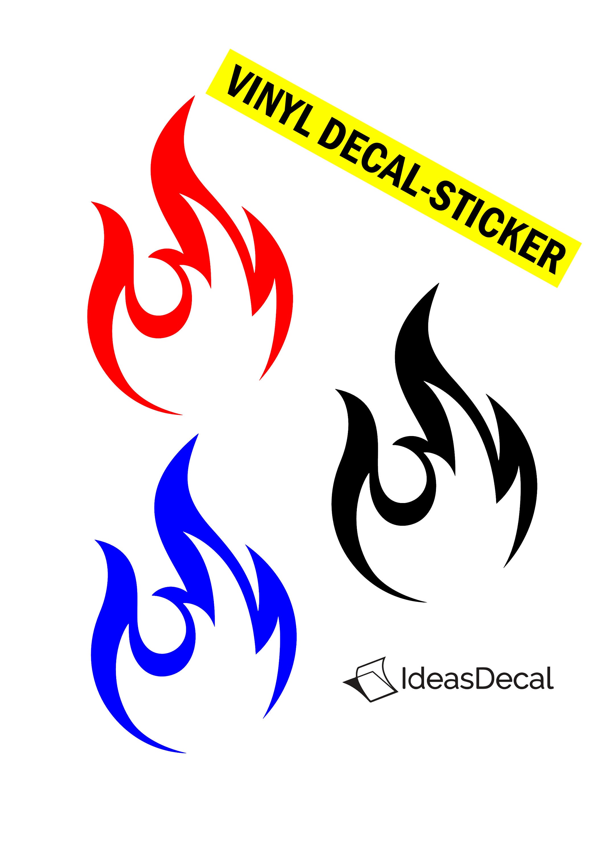 Fire Flame Vinyl Decal Sticker | Etsy