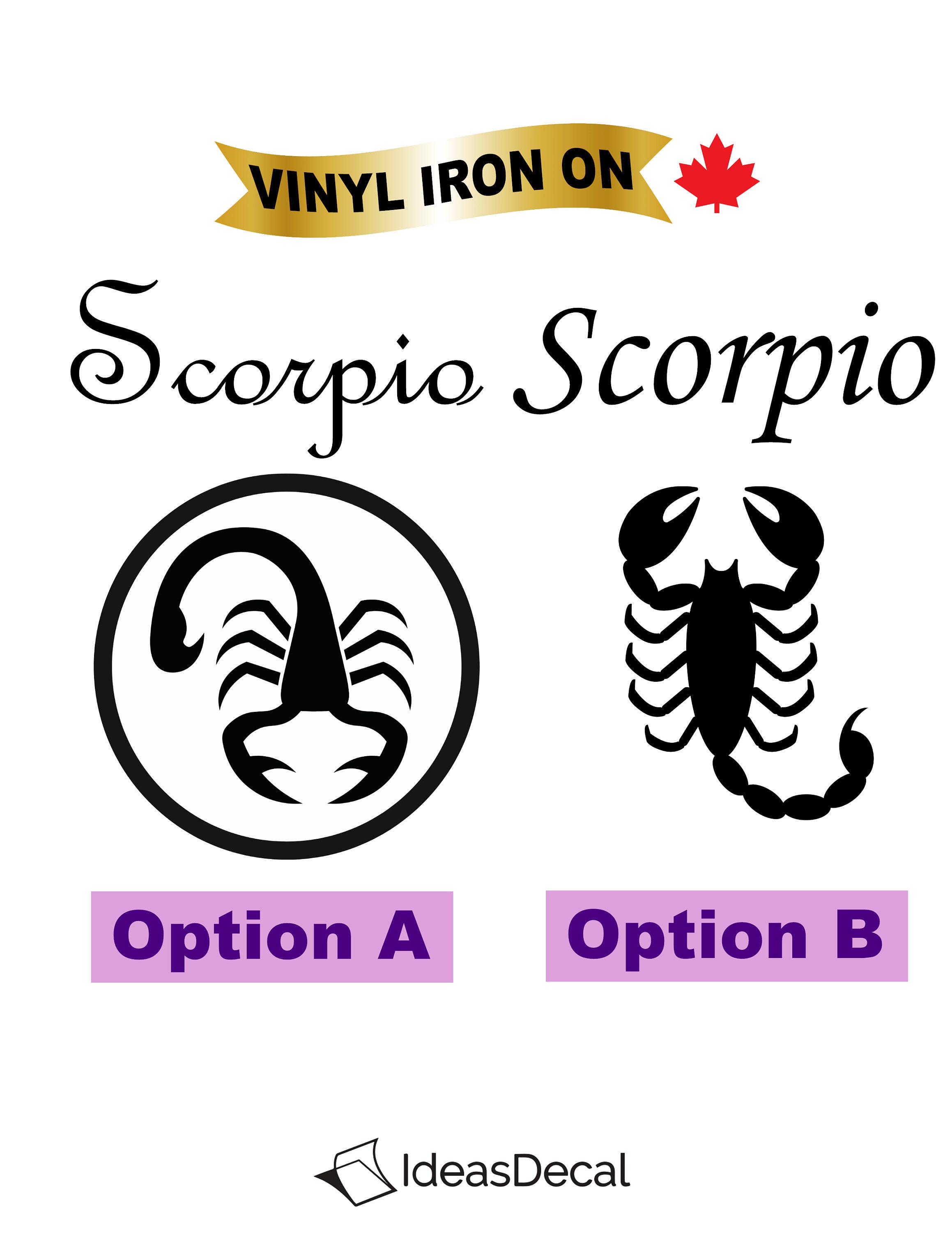 Scorpio Iron On Scorpio Heat Transfer Vinyl Zodiac signs Etsy