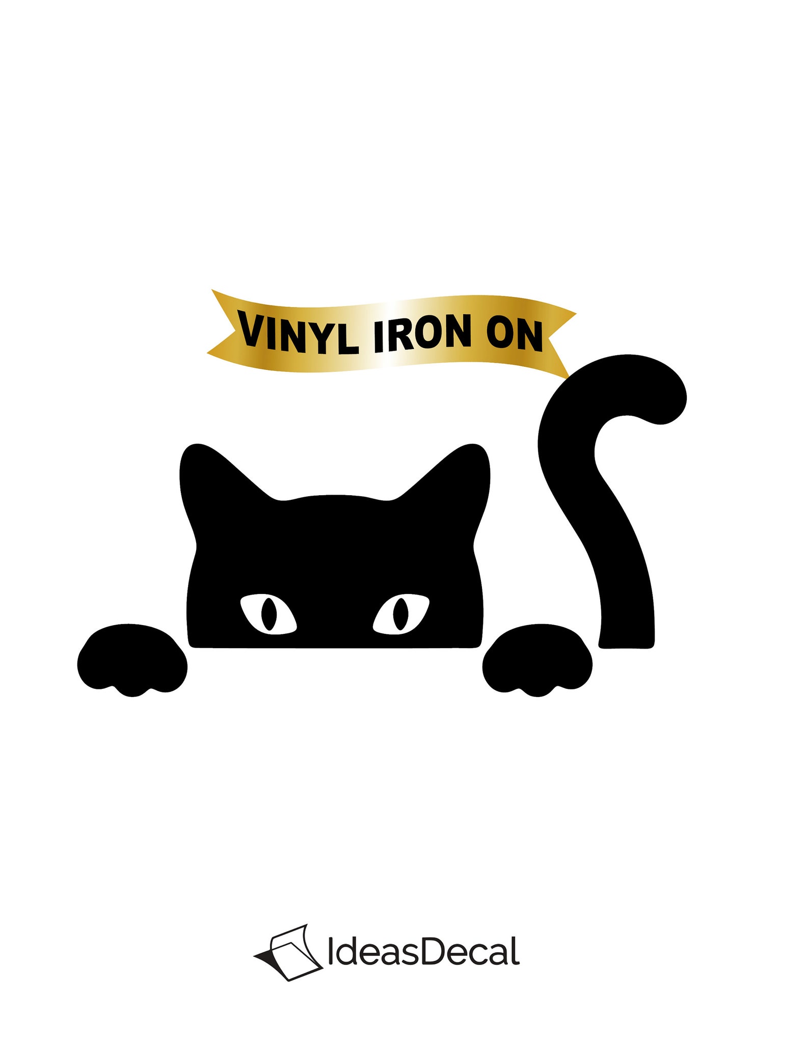 Cat Iron on Heat Transfer Vinyl Cute Curious Cat Lover Etsy