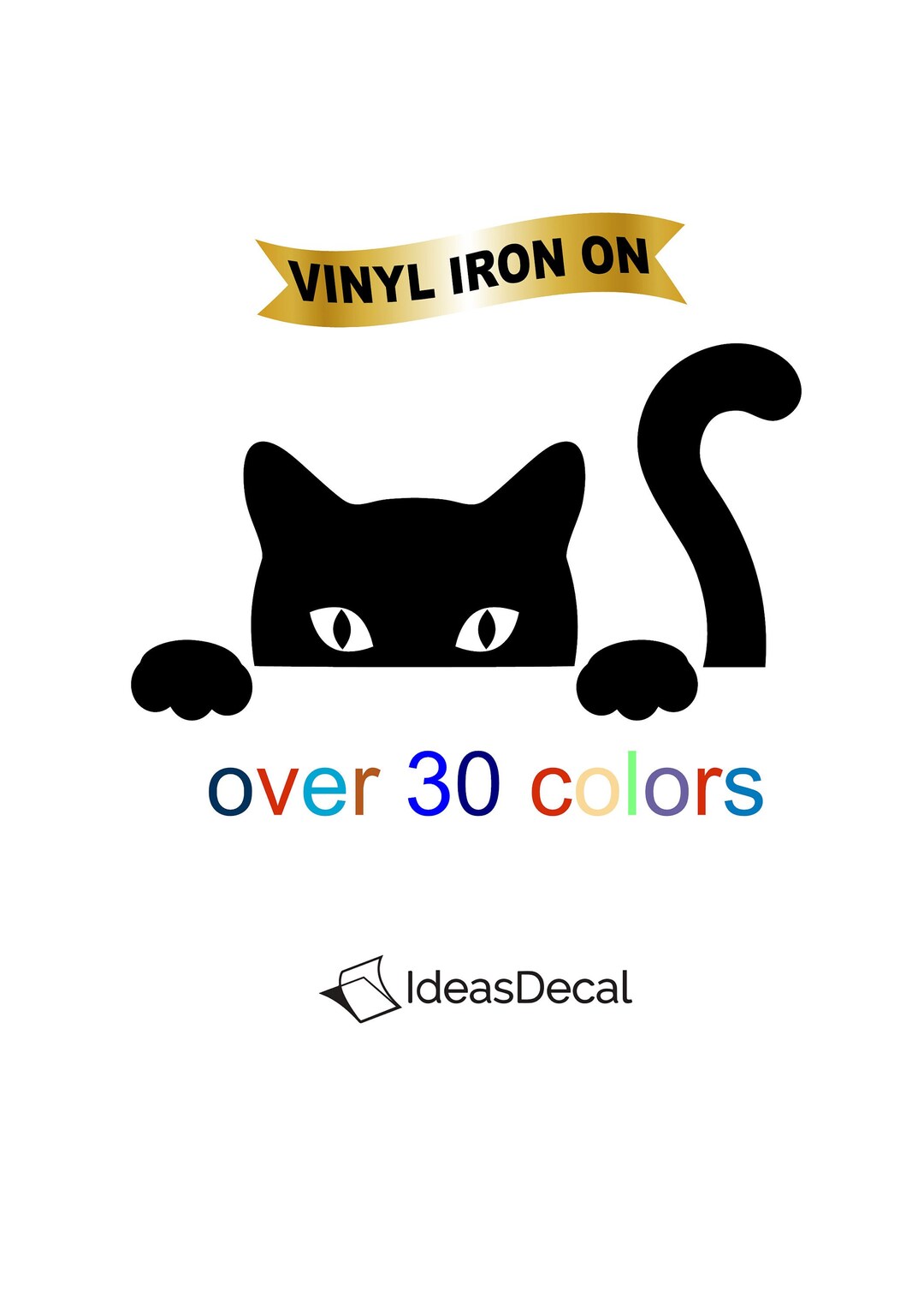 Cat Iron on Heat Transfer Vinyl Cute Curious Cat Lover Etsy