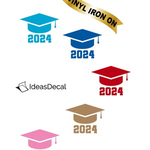 Grad 2024 Iron on Decal on Heat Transfer Vinyl Graduation Gift - Class ...