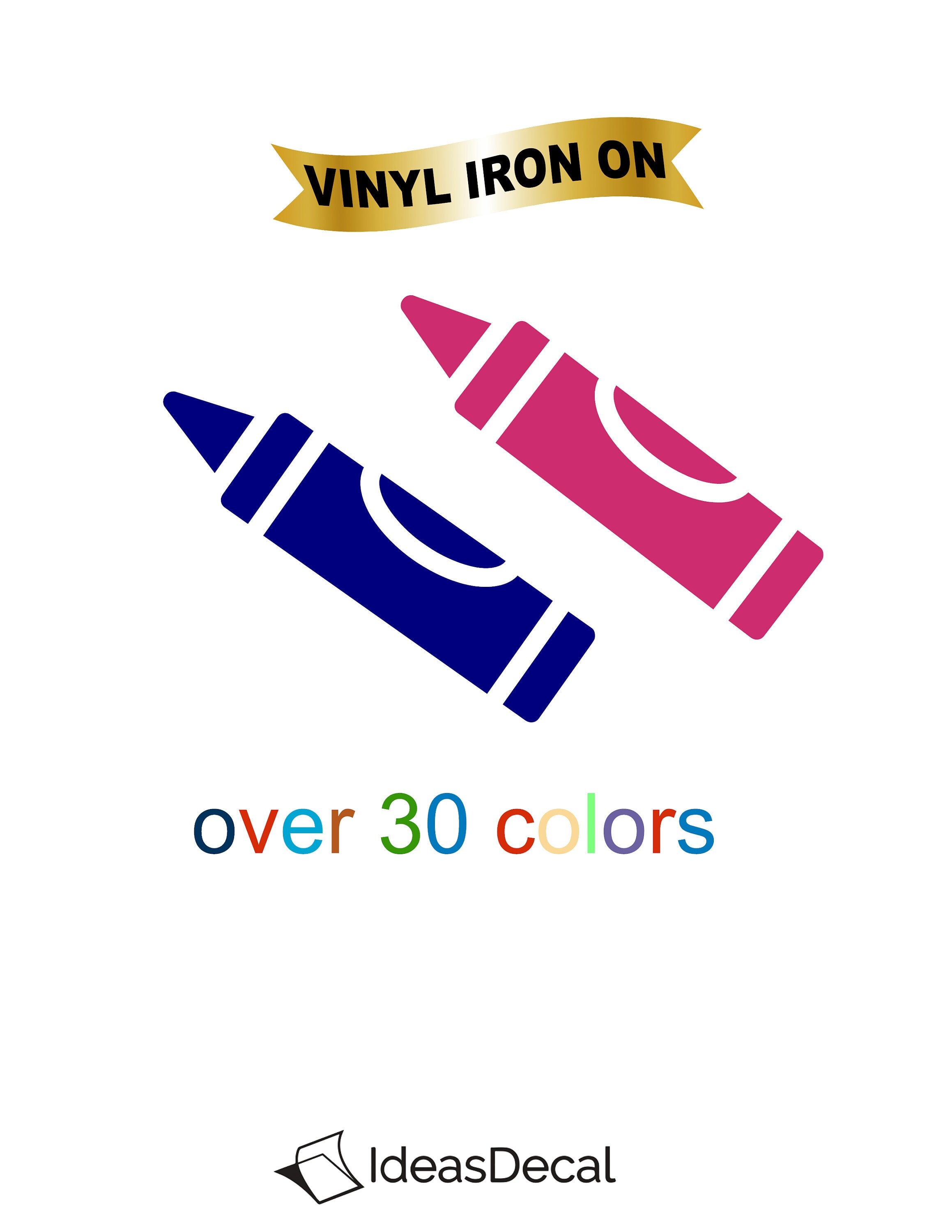 Crayon Pattern Vinyl, Crayons Print Craft Vinyl Sheets, Outdoor Adhesive  Vinyl or HTV Heat Transfer Vinyl Sheets 585B 