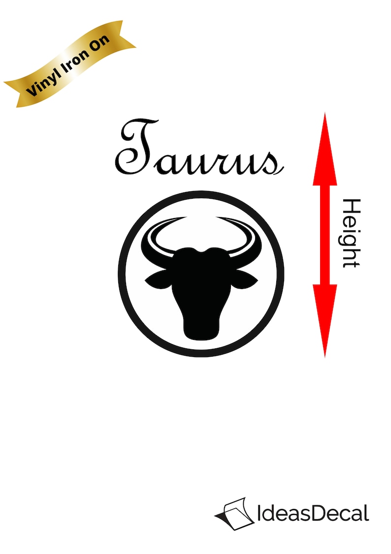 Zodiac signs Taurus Iron On Taurus Heat Transfer Vinyl