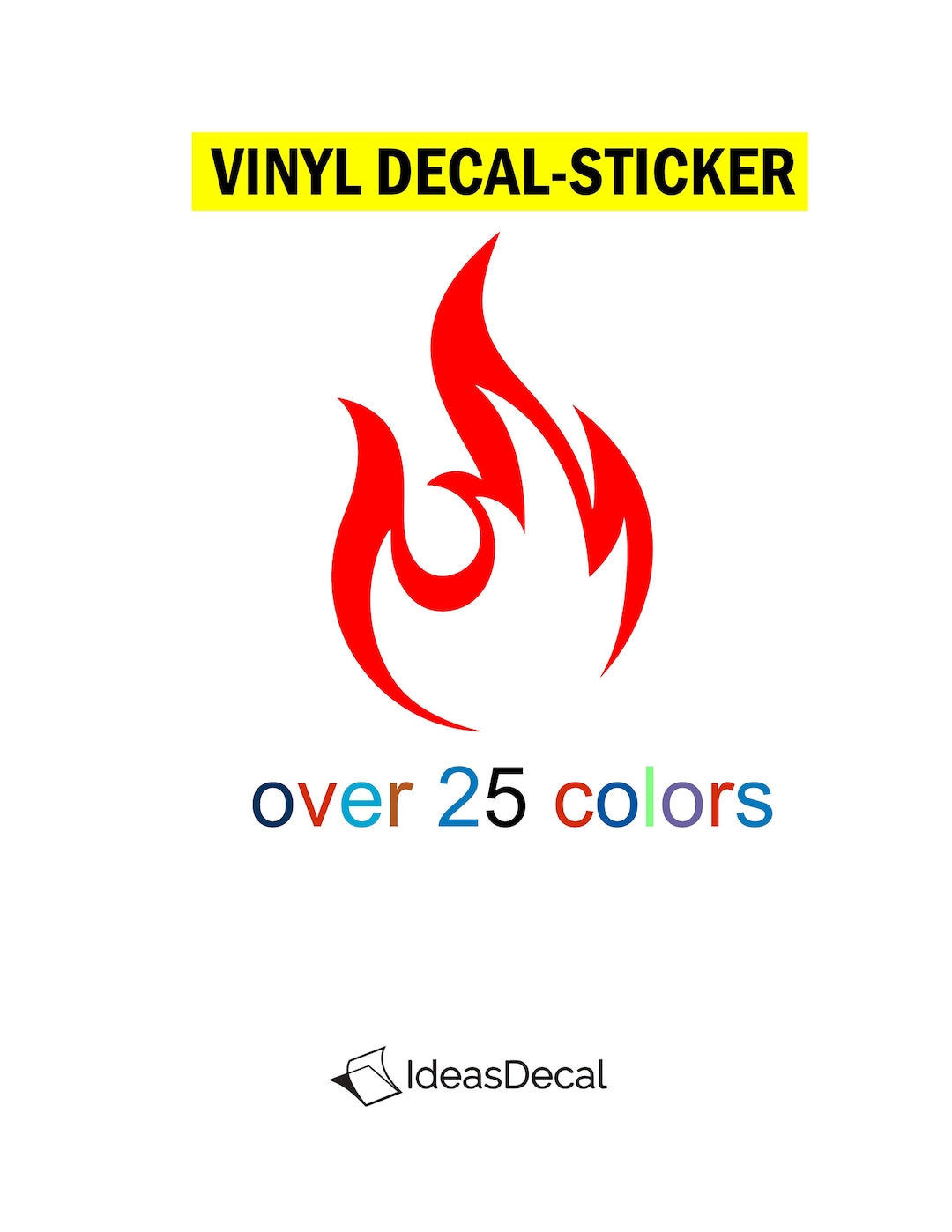 Flame Vinyl Decal Sticker Fire - Etsy