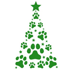Weihnachtsbaum Paw Eisen auf Aufkleber, Heat Transfer Vinyl (HTV).Hundeliebhaber