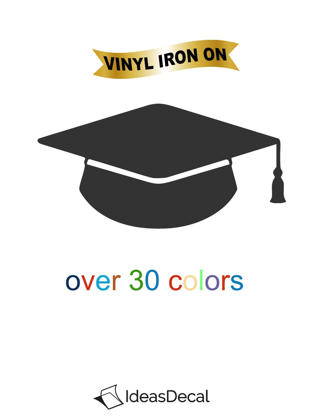 Graduation Cap Iron on Decal on Heat Transfer Vinyl Grad Gift - Etsy