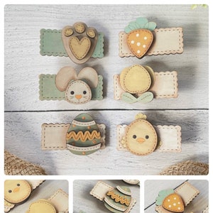 Handgenähte Ostern Haarspangen, Baby, Säugling, Kleinkind, Mädchen, Hase, Fuß, Karotte, Küken, Ei, Tulpe, Geschenkanhänger, nur digitale SVG-Datei
