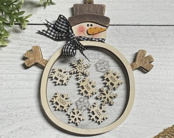 Snowman Globe Shaker Ornament! Customizable, family, gift, Snowflake, Snow Globe, Christmas, Score, Acrylic, Digital File SVG Bundle