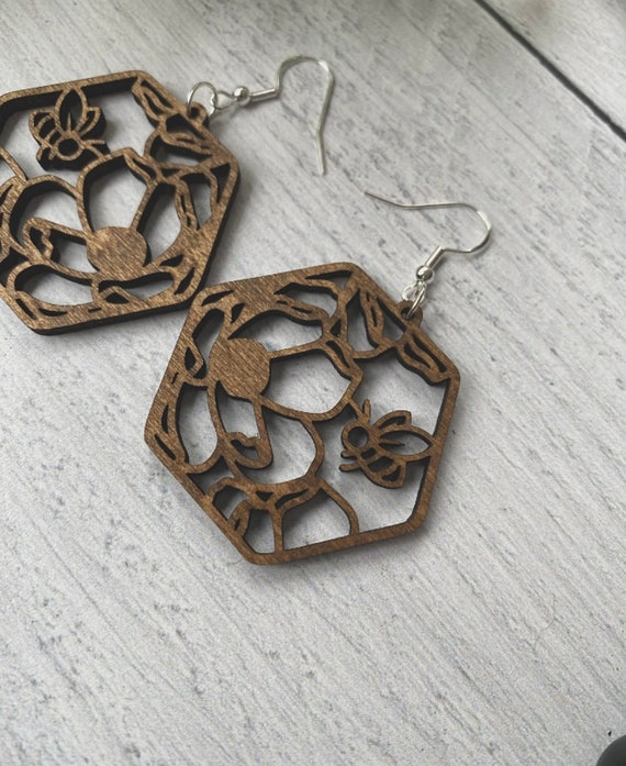 銅ハチミツバチドロップイヤリング ハンドメイド銅イヤリング　並行輸入