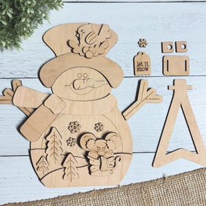 Kantenhocker Maus Schneemann! Weihnachten, Winter, Kardinal, Holly, Let it snow, Primitive, Familie, Geschenk, Dekor, digitale Datei SVG Bundle
