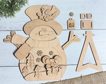 Mouse Snowman Shelf Sitter! Christmas, Winter, Cardinal, Holly, Let it snow, Primitive, family, gift, Decor, Digital File SVG Bundle