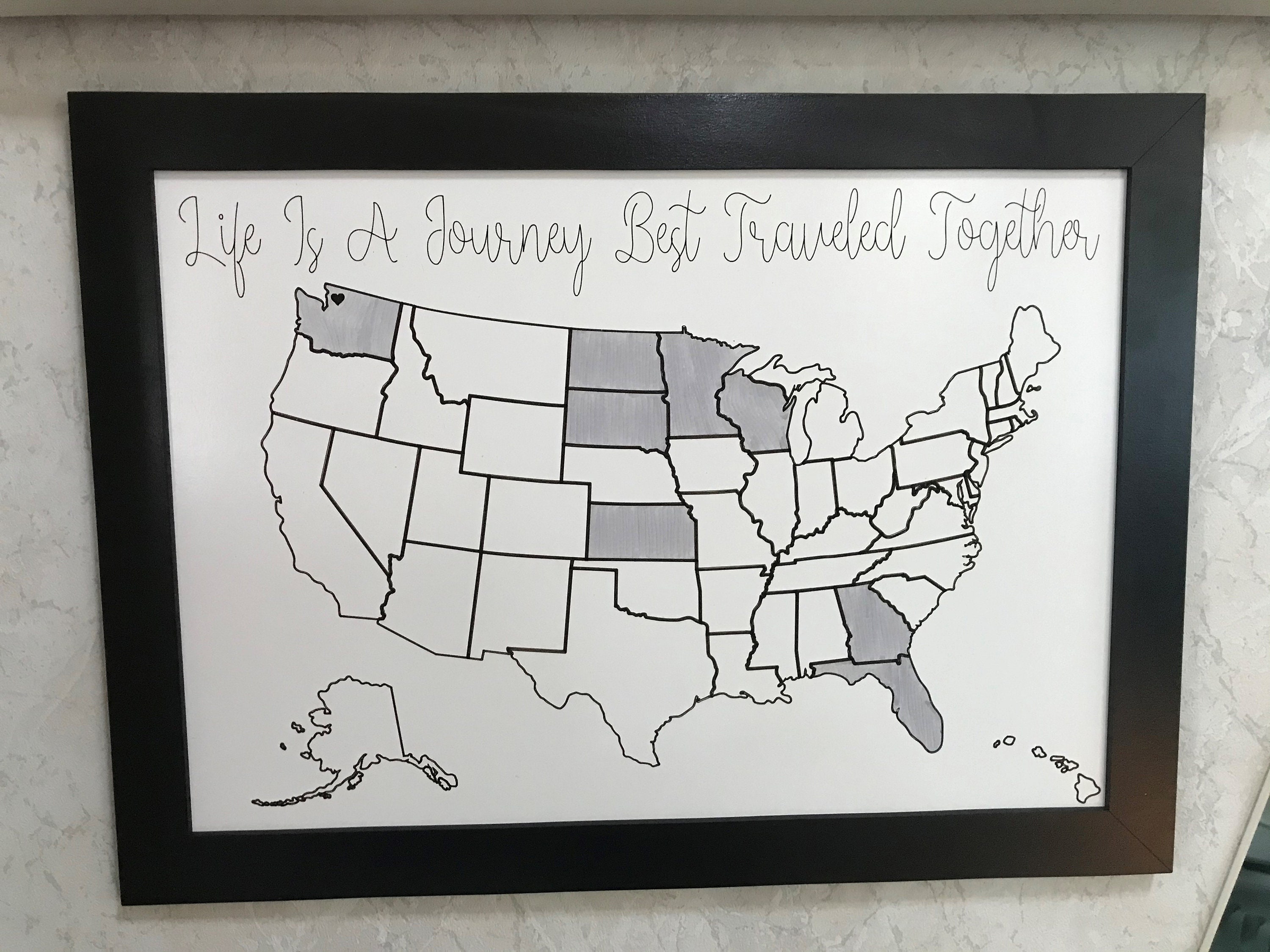 United States Travel Sign!  Life is a Journey Best Traveled Together and let's see the states together, Template SVG Bundle
