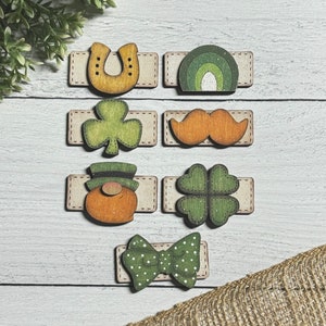 St. Patricks Day Haarspangen, Baby, Säugling, Kleinkind, Mädchen, Schleife, Schnurrbart, Hufeisen, Klee, Gnom, Regenbogen, Digitale SVG-Datei Nur