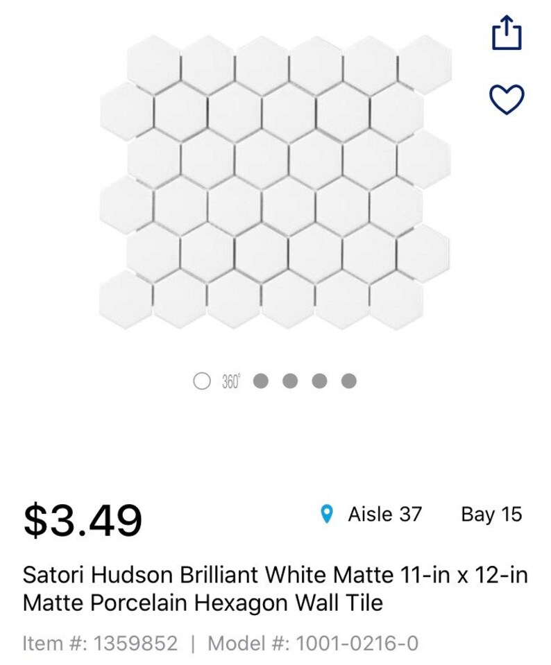 Lowe's Satori Hudson Lantern and Hexagon Tile Full Sheet Etsy