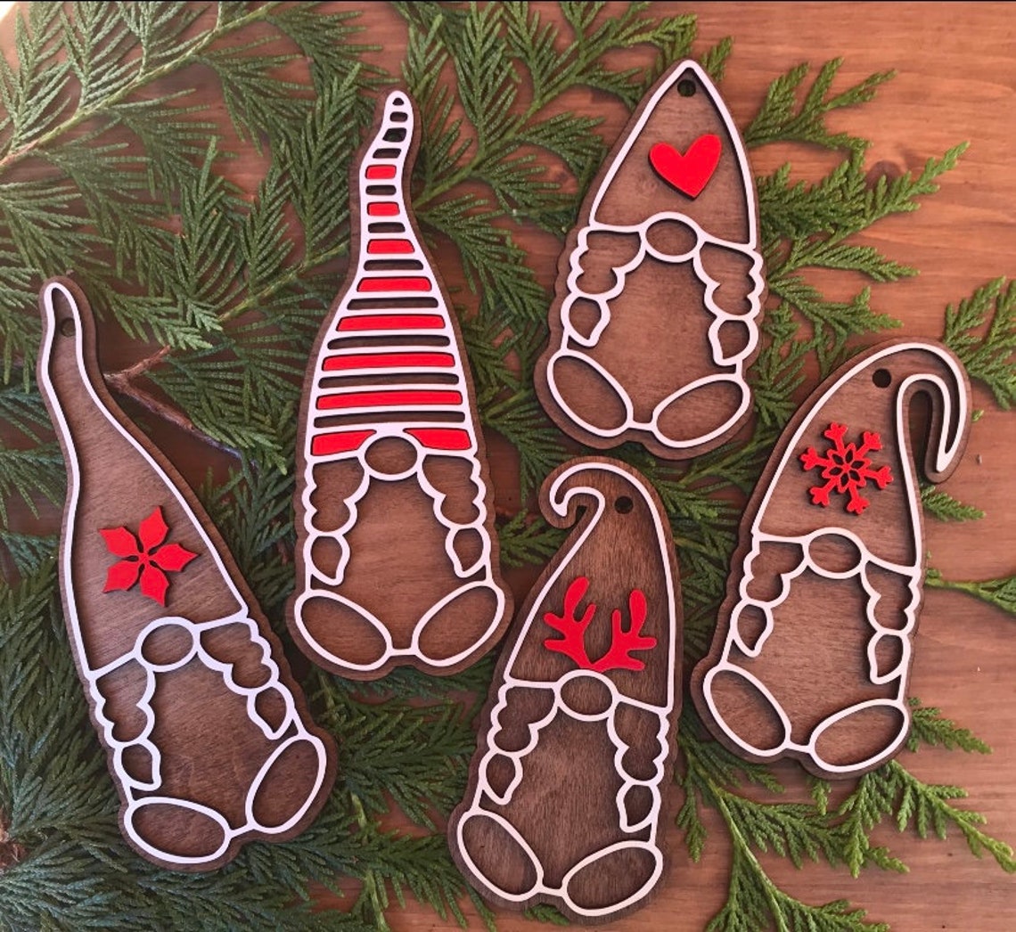 Ginger Gnome Ornaments 10 Different Gnomes With Extras Etsy