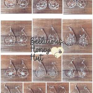 13 Bee in the Wildflowers Earrings File! Earring Template SVG Bundle