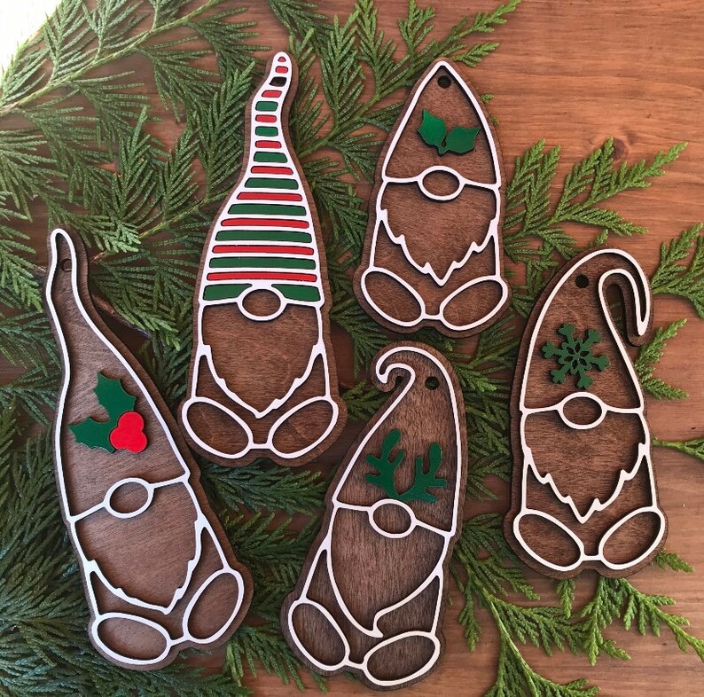 Ginger Gnome Ornaments 10 Different Gnomes With Extras Etsy