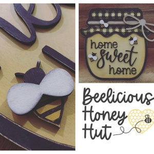 Home Sweet Home Honey Jar Door Hanger/Sign! Gift Idea, Fabric Lid, Decor, Bee, Laser, Glowforge, Wood, Farmhouse Template Digital SVG FILE