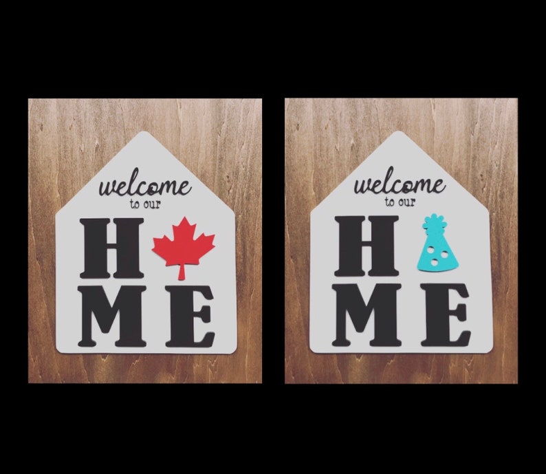 Download Welcome to our Home Interchangeable Seasonal Sign 9 x | Etsy