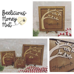 Love Birds in a Tree Sign! Wynik, Para, Pomysł na prezent walentynkowy, Rocznica, Ślub, Romans, Szablon pliku cyfrowego SVG Tylko do pobrania
