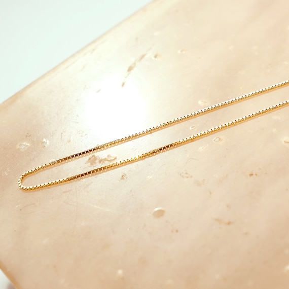14k box chain, dainty gold chain, gold chain, gold