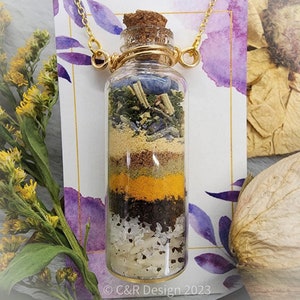 Handcrafted Spell Jar Necklace: Wire Wrapped Crystal Pendant