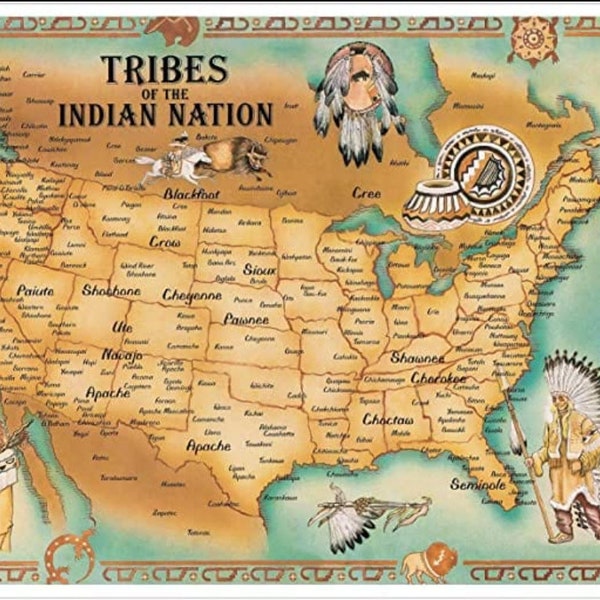 Map Native Tribes North America - Etsy