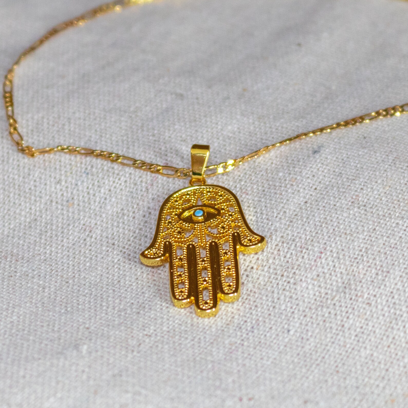 Hamsa necklace gold Clearance