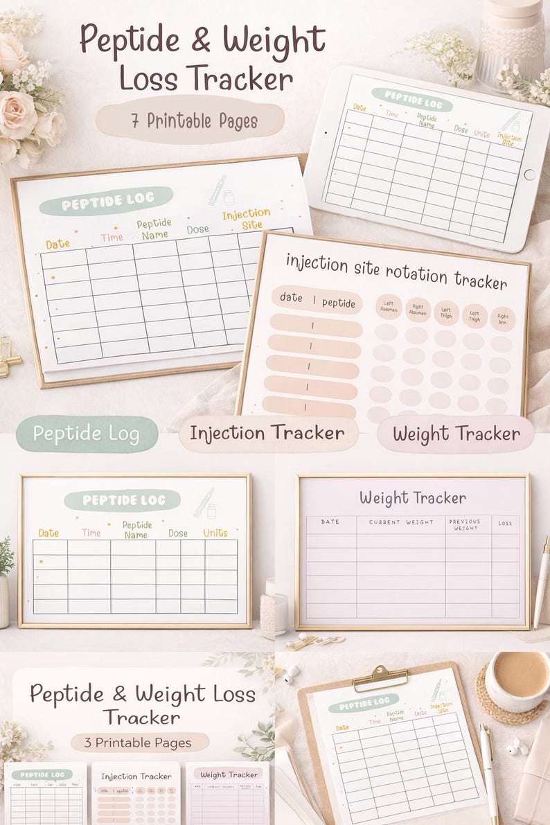 Peptide GLP-1 Injection Tracker | Weight Loss, Side Effects, Food ...