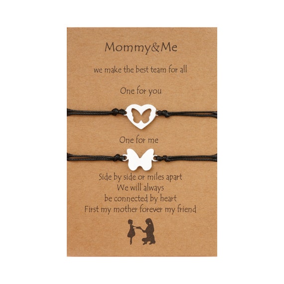 Mommy & Me Gift Card Message With 2 Adjustable Stainless | Etsy