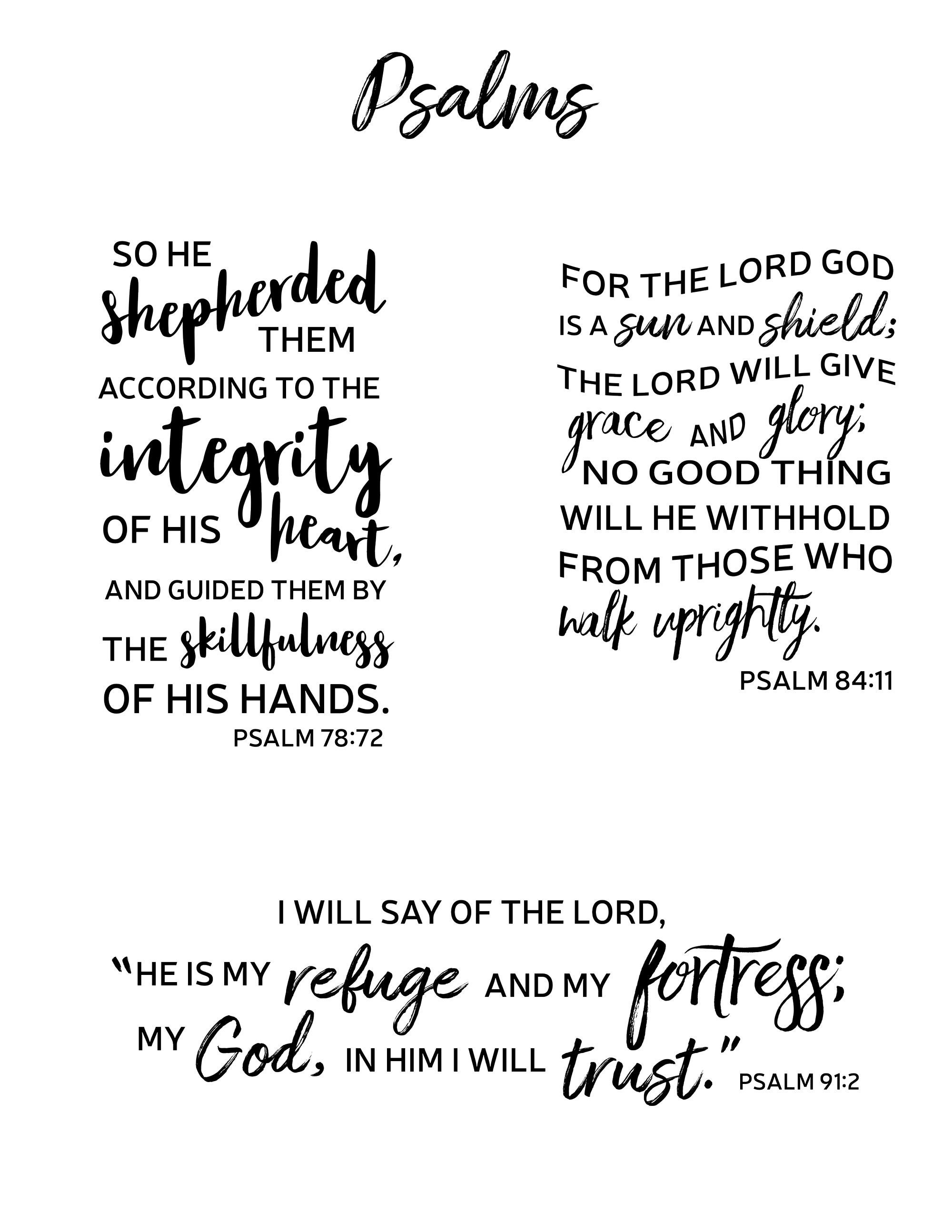 Psalms Bible Journaling Printable Download - Etsy