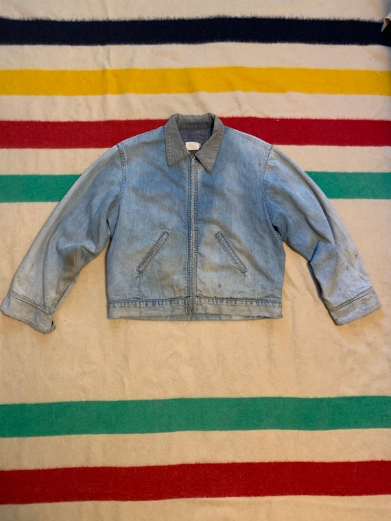 Vintage 60's 70's Blanket Lined Denim Jacket