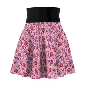 Book Lover, Whimsical Women&#39;s Skater Skirt, Cute Floral Print, Perfect for Parties, Casual Wear, Festivals, Spring Fashion