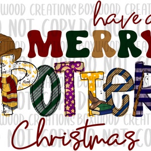 Digital Download PNG &quot;Have a Merry Potter Christmas&quot; - Embrace the Magic of the Holidays!