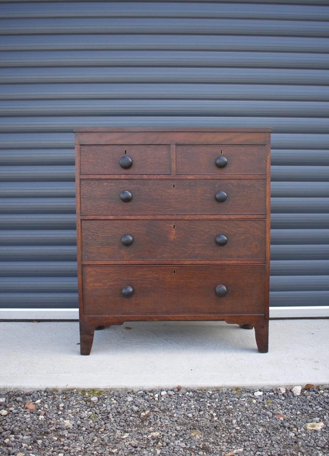 Antique Victorian Solid Oak Chest of Drawers - Etsy UK