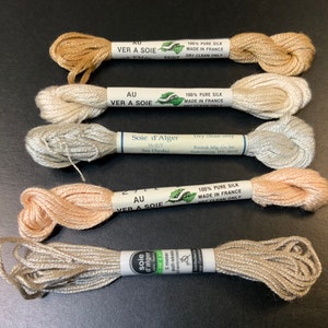 100% silk au Ver a soie, soie d’alger needlepoint thread