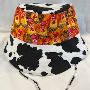Reversible 100% cotton bucket hat, made by hand