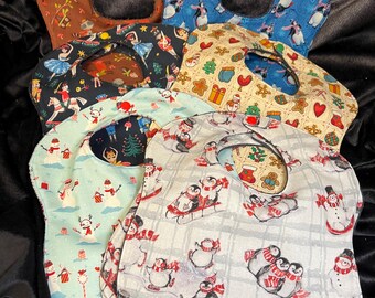 Baby bib, toddler bib with towel backing