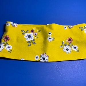 Yellow floral headband, stretchy and very soft