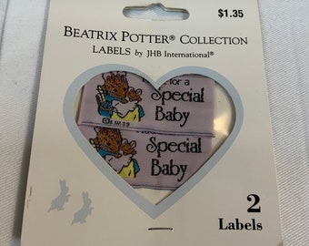 Vintage JHB International Beatrix Potter Sew-In LABELS “Made for a special baby”