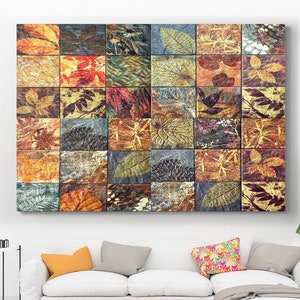 nature wall art, leaves wall art Canvas Set, Living Room decor print, abstract print, Fall Leaves Print Set, Leaf Poster, Bedroom Decor Art