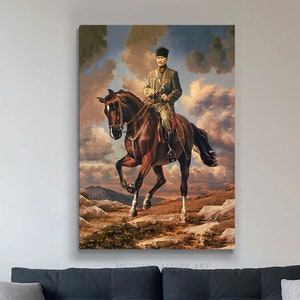 Atatürk Wandkunst, Atatürk Leinwand Kunst, türkische Kunst, Mustafa Kemal Pasa Leinwandkunst, Mustafa Kemal Druck, Berühmte Leinwandkunst, Atatürk Kunstwerk