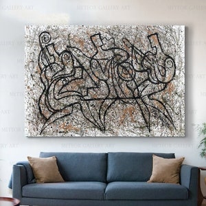 Arte murale jazz, stampa su tela con musica, decorazione murale con strumenti musicali, arte moderna con musica, arredamento per soggiorno, arte astratta con linea di musicisti di jazz club