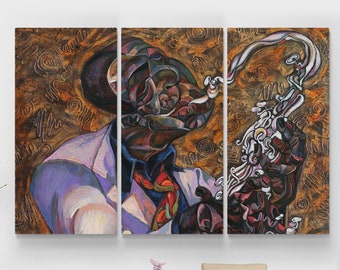 Jazz Musik Wandkunst, AfricanDecor, Jazz Malerei Leinwanddruck, Saxophone Jazz Club Dekor, ästhetisches Wohnzimmer, afrikanisches Musikkunstgeschenk
