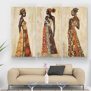 African Wall art, African girl art, Black Woman Print, Living Room Decor, African American Art, African Painting, Women Wall Art, Art gifts