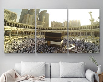 Islamic wall art, islamic Canvas print, Muslim gift, Quran Art, islamic home decor, kaaba in mecca, islamic art, arabic art, Kaaba Wall Art